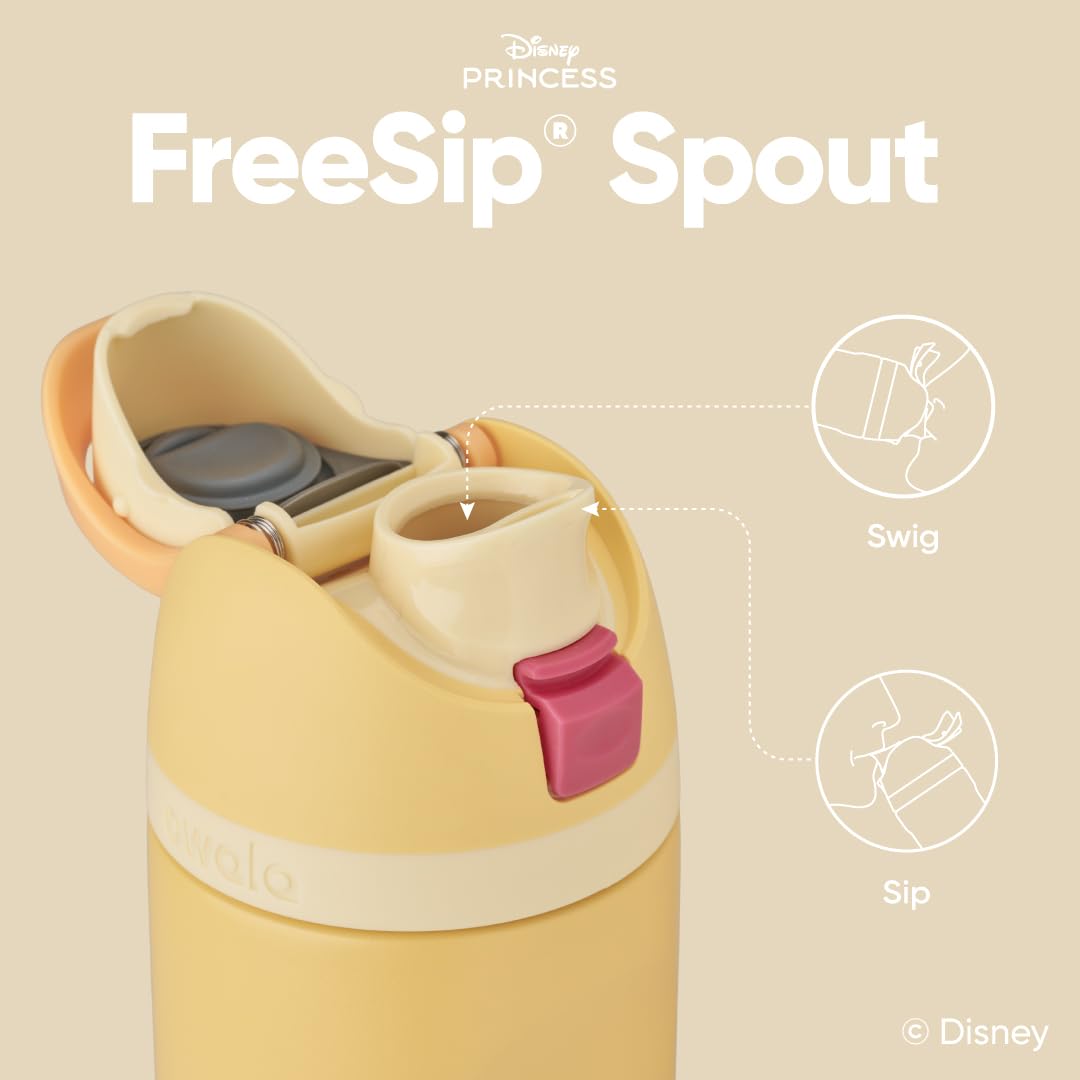 24 oz Owala Disney Princess FreeSip Insulated Stainless Steel Water Bottle with Straw, BPA-Free Sports Bottle, Tiana, Sports and Travel