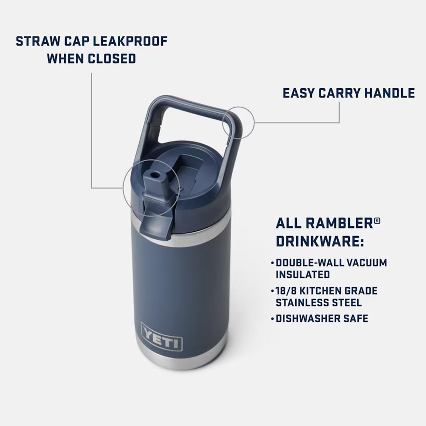 12 oz YETI Rambler Jr. Kids Bottle with Straw Cap