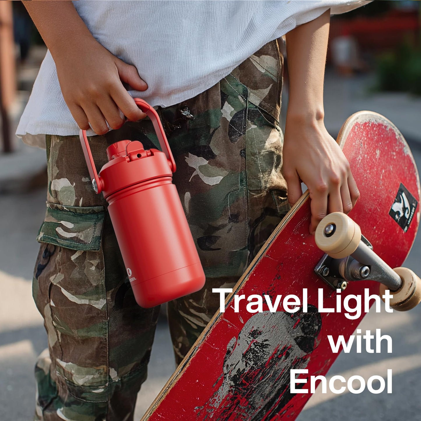 40 oz Insulated Stainless Steel Water Bottle with Two-Way Spout, Built-In Straw, Bucket Handle, BPA-Free, Leak-Proof, Daybreak