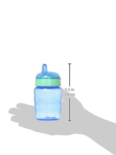Easy Sippy Cup with Soft Spout, Spill-Proof Design, Blue/Green, 9oz, 2 Pack