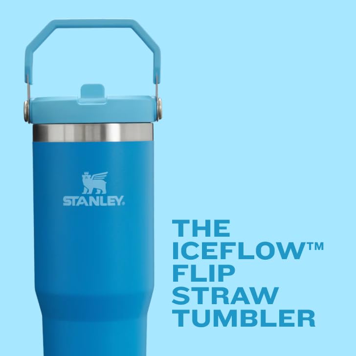 Stanley IceFlow Stainless Steel Tumbler with Straw, Vacuum Insulated, Leak-Resistant Flip Lid, Keeps Cold 12H or Iced 2 Days, Reusable, Cream
