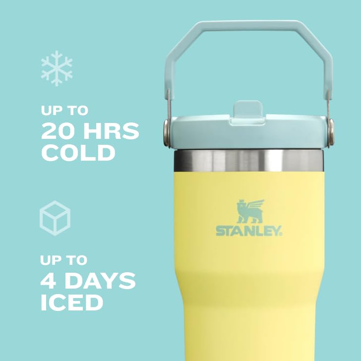 Stanley IceFlow Stainless Steel Tumbler with Straw, Vacuum Insulated, Leak-Resistant Flip Lid, Keeps Cold 12H or Iced 2 Days, Reusable, Cream