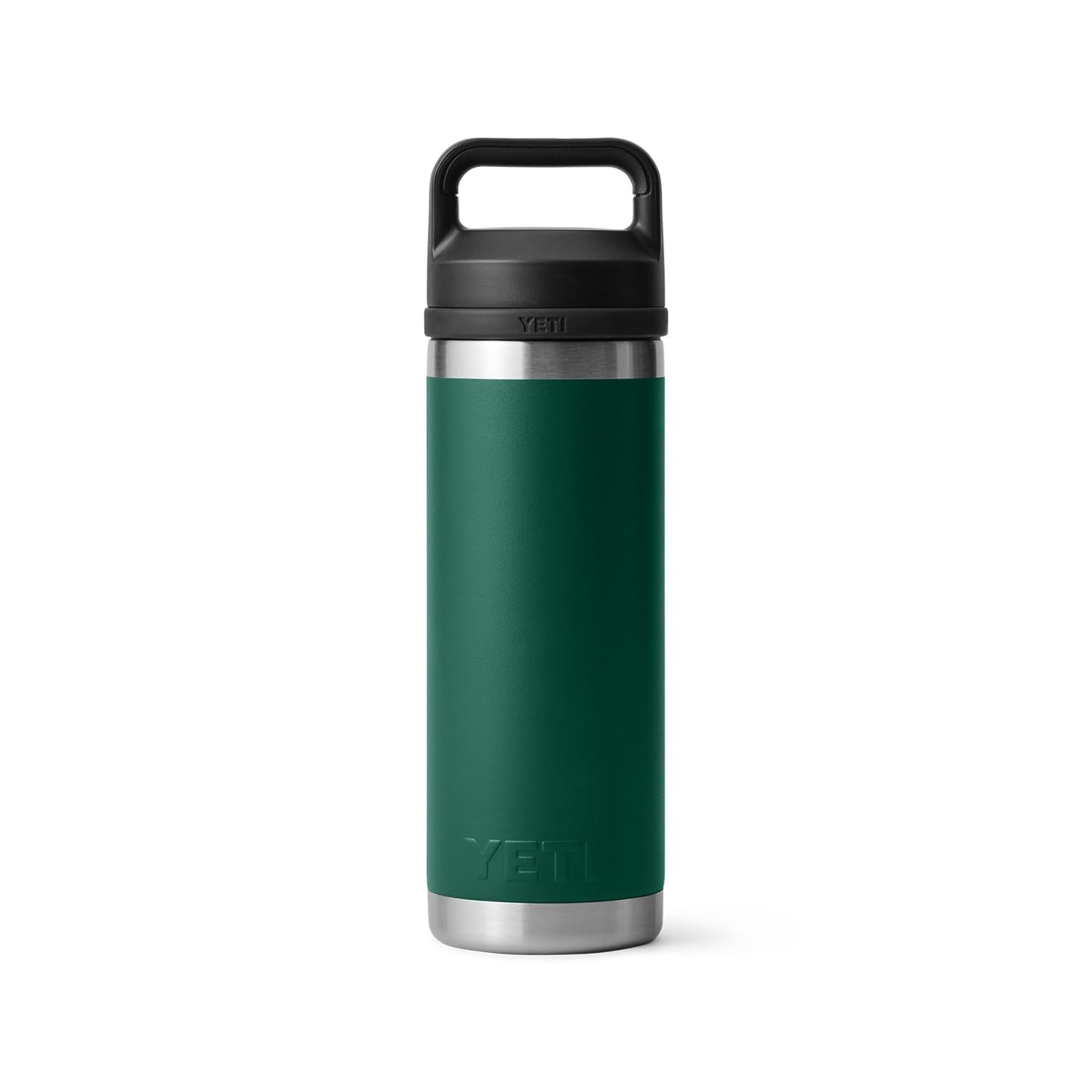 18 oz YETI Rambler Stainless Steel Bottle, Vacuum Insulated, Leak-Proof with Chug Cap, Black Forest Green