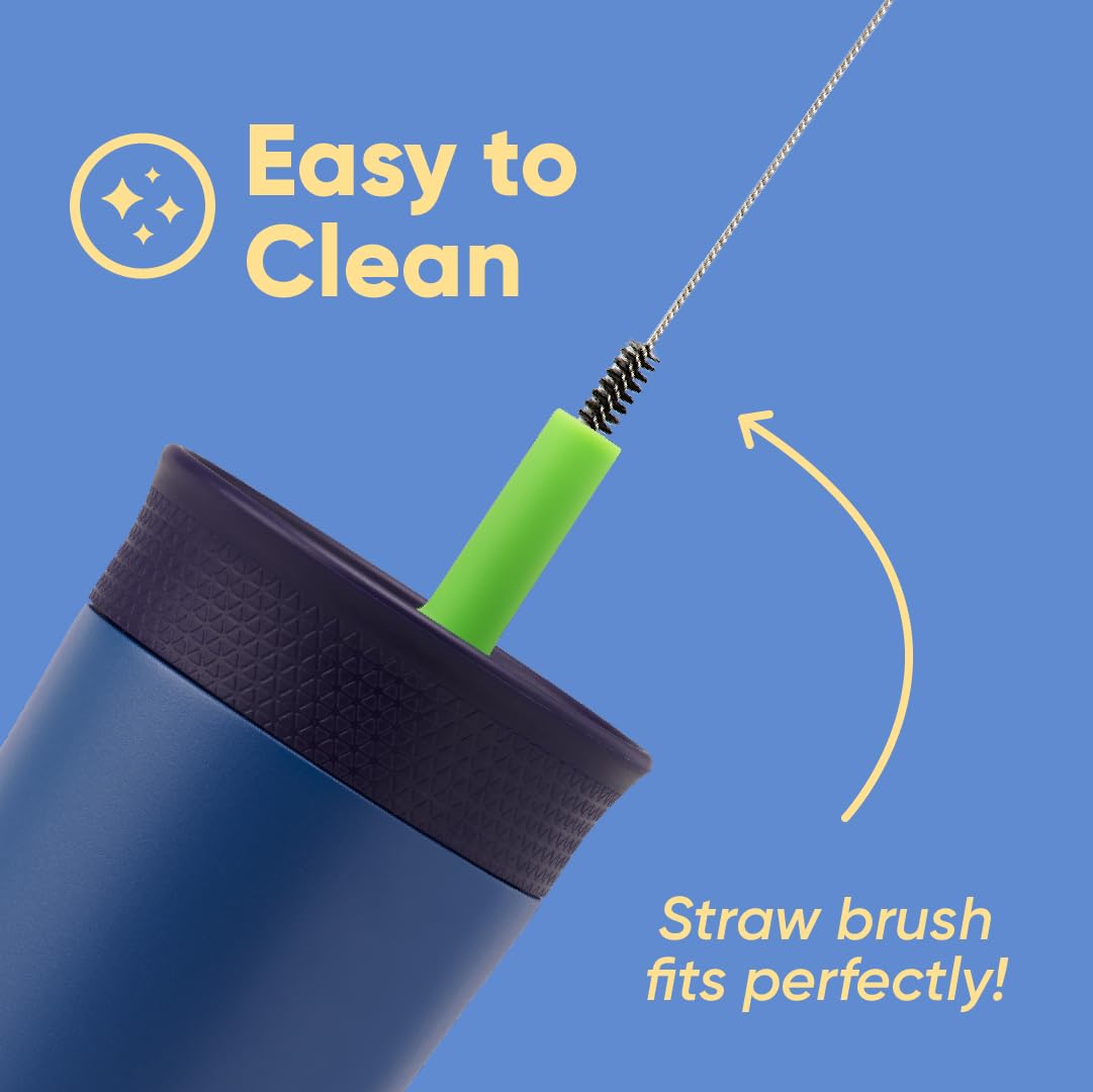 12 oz Owala Kids Stainless Steel Insulated Tumbler with Spill-Resistant Flexible Straw, Easy to Clean, Dishwasher Safe, Peach & Yellow, Picnic, Travel Water Bottle