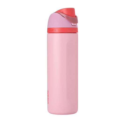 24 oz Insulated Stainless Steel Water Bottle with Straw, BPA-Free Sports Travel Bottle, Pink Angel Food Cake