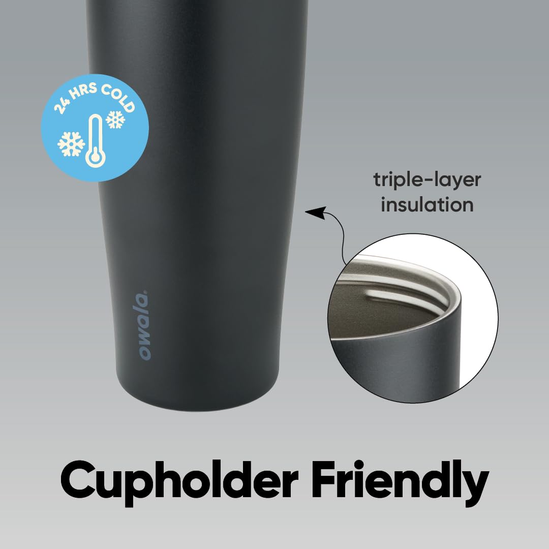 40 oz Owala FreeSip Tumbler Insulated Stainless Steel Water Bottle with Built-In Straw and Side Handle, BPA-Free, Leak-Proof, Lightly Toasted, Travel, Work, School, Sports