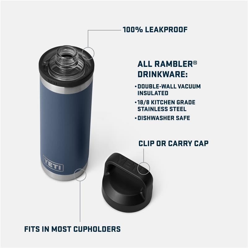 18 oz YETI Rambler Bottle with Leak-Proof Chug Cap, Vacuum Insulated Stainless Steel, Cherry Blossom (532 ml)