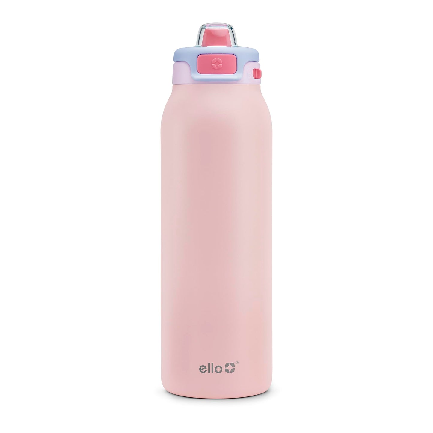 24 oz Insulated Stainless Steel Water Bottle for Sports, 2-in-1 Push-Button Spout & Quick-Flip Straw, Leak-Proof, Car Cupholder Friendly, Cotton Candy, Gym, School, Travel, Camping