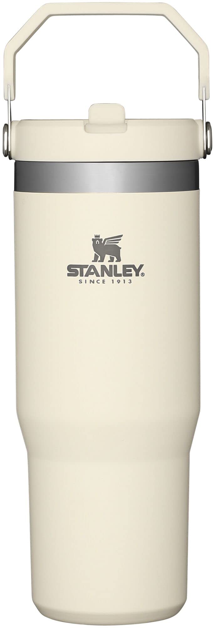 Stanley IceFlow Stainless Steel Tumbler with Straw, Vacuum Insulated, Leak-Resistant Flip Lid, Keeps Cold 12H or Iced 2 Days, Reusable, Cream