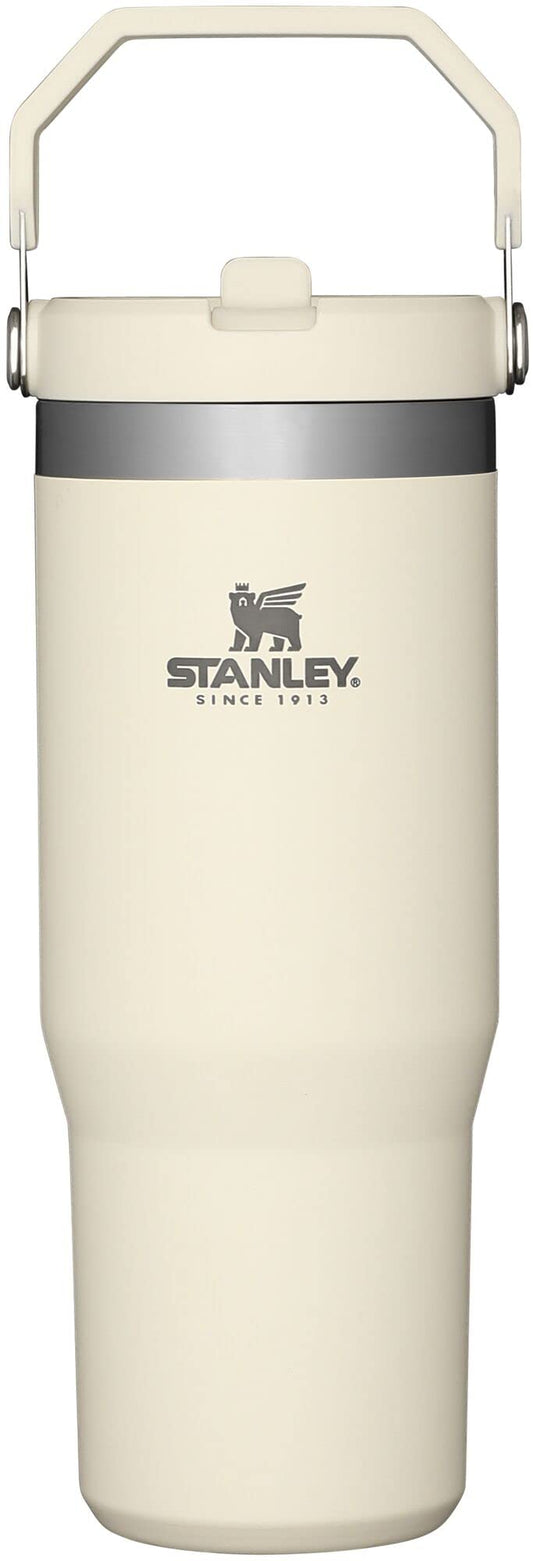 Stanley IceFlow Stainless Steel Tumbler with Straw, Vacuum Insulated, Leak-Resistant Flip Lid, Keeps Cold 12H or Iced 2 Days, Reusable, Cream