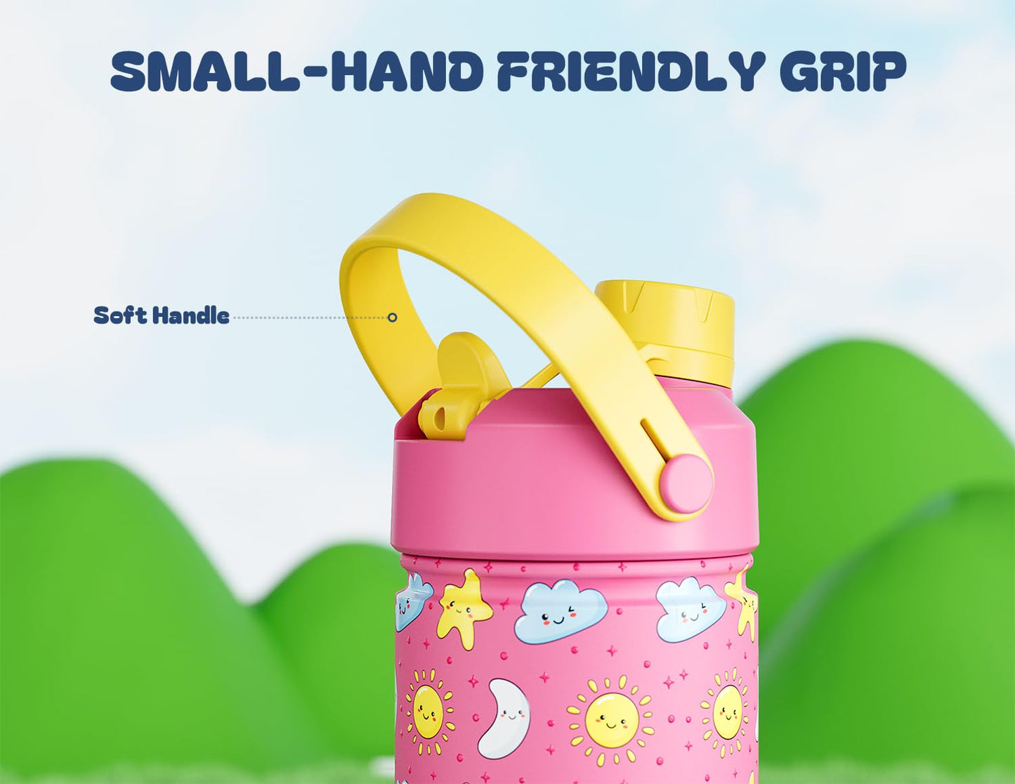 20 oz O2COOL Mist 'N Sip Water Bottle, 2-in-1 Mist and Sip, No-Leak Pull Top Spout, Reusable Sports Bottle, Celestial Purple