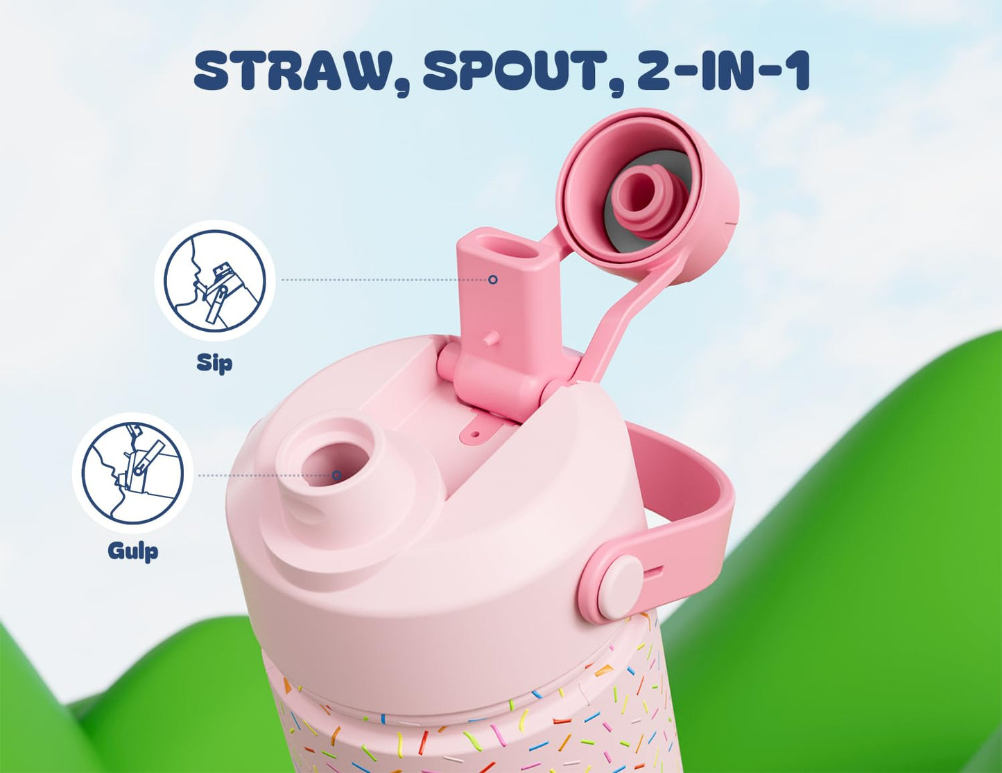 25 oz Clear Tritan Plastic Water Bottle with Straw, BPA-Free Sports Bottle for Travel, Very Very Dark