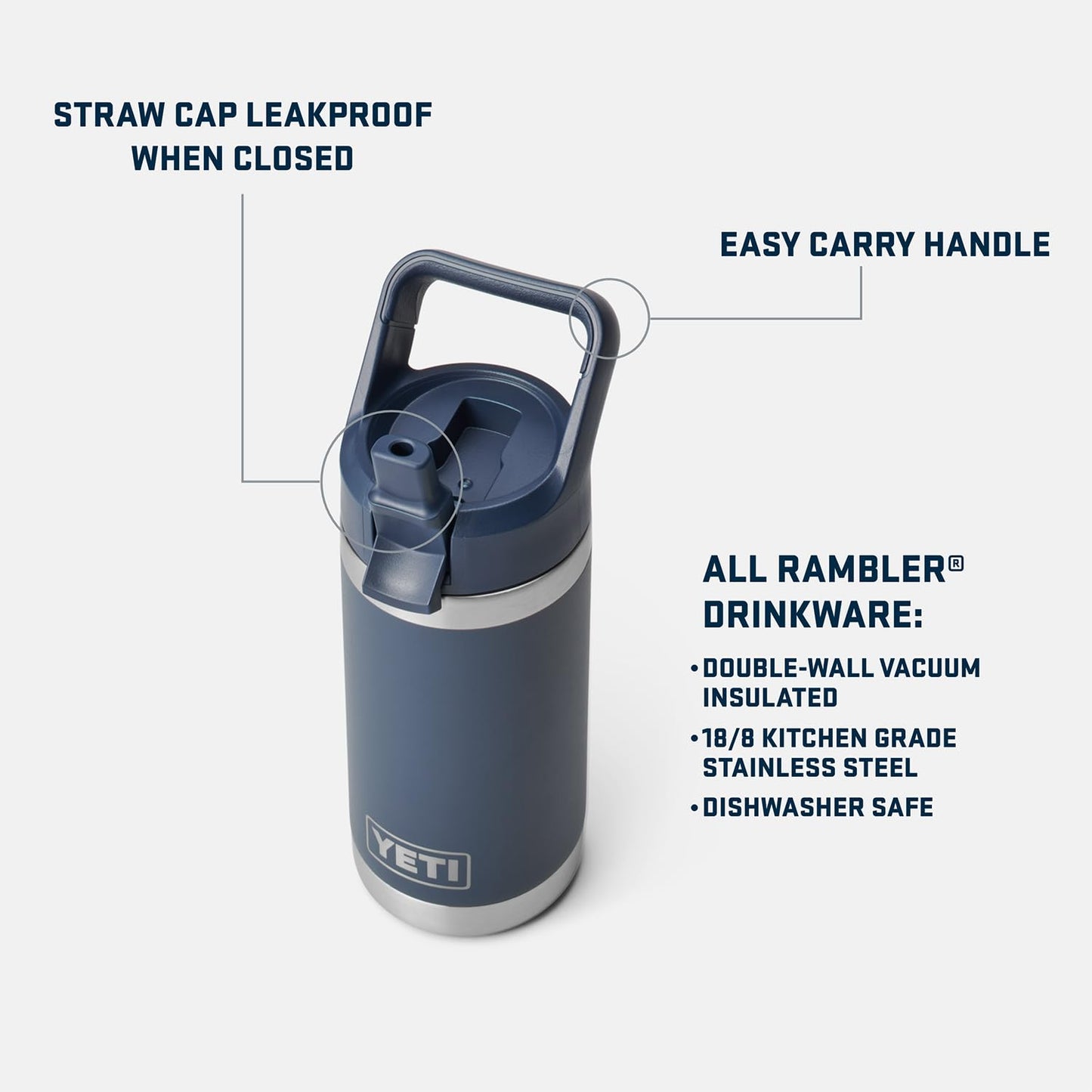 12 oz YETI Rambler Jr. Kids Bottle with Straw Cap