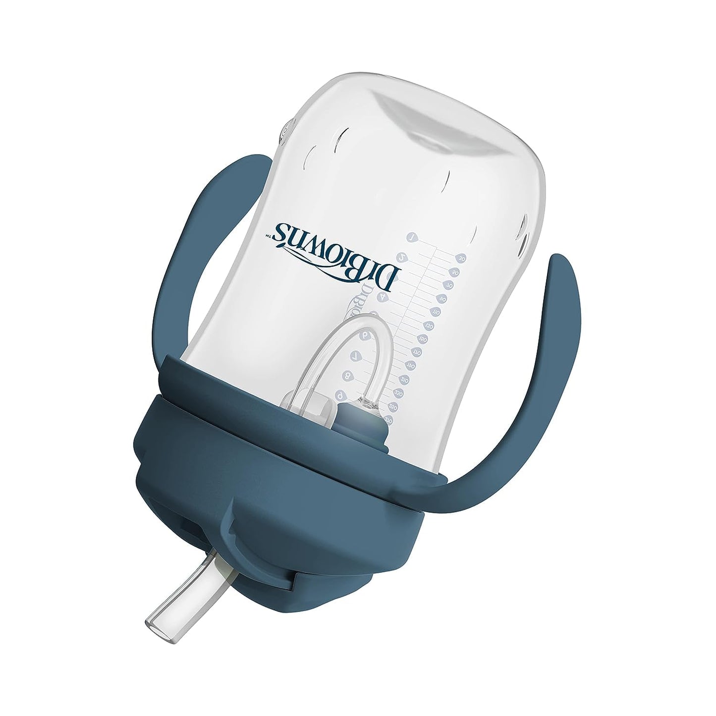 Dr. Brown's Milestones Baby's First Straw Cup – 9 oz/270 mL Training Cup with Weighted Straw, BPA-Free, Dark Blue, for Babies 6 Months+