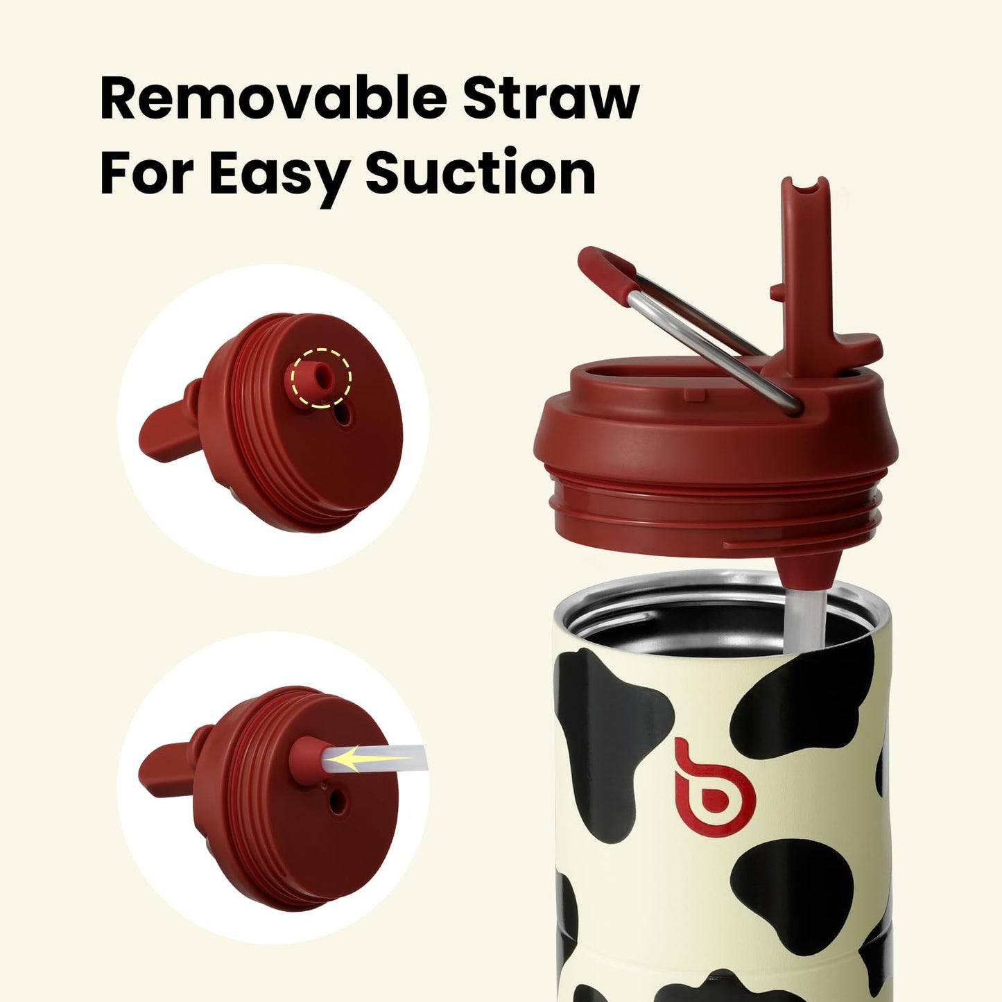 BOTTLE BOTTLE Insulated Water Bottle 24oz with Straw Lid and Handle for Sports Travel Gym Stainless Steel Water Bottles Double-Wall Vacuum Metal Leak Proof BPA-Free