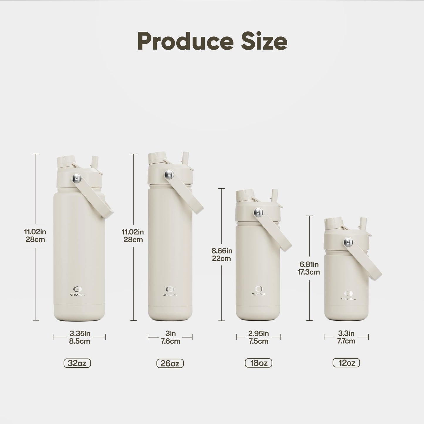 40 oz Insulated Stainless Steel Water Bottle with Two-Way Spout, Built-In Straw, Bucket Handle, BPA-Free, Leak-Proof, Lightly Toasted