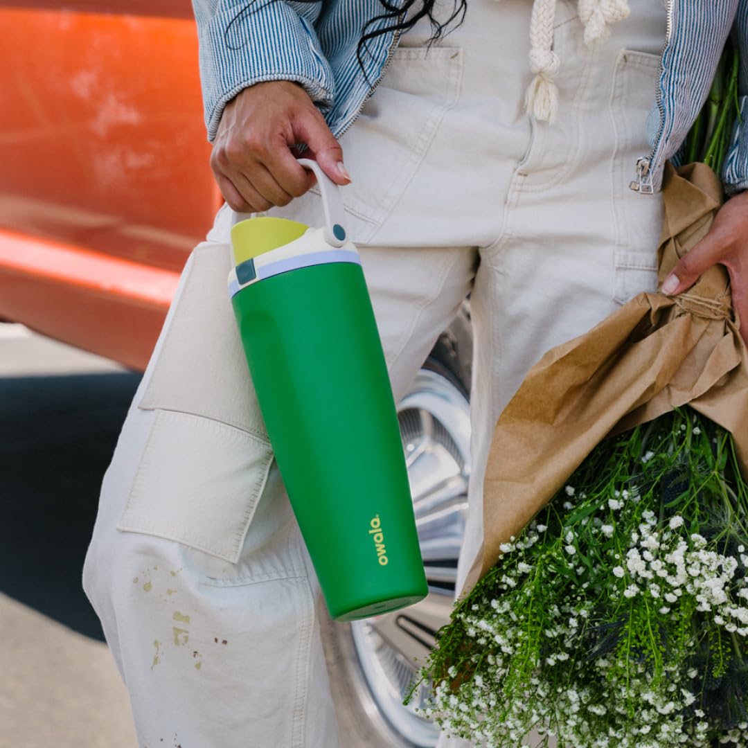 32 oz Stainless Steel Water Bottle with Straw and Carry Handle, Double Wall Vacuum Insulated, Leak-Proof Locking Lid, BPA-Free, Yucca