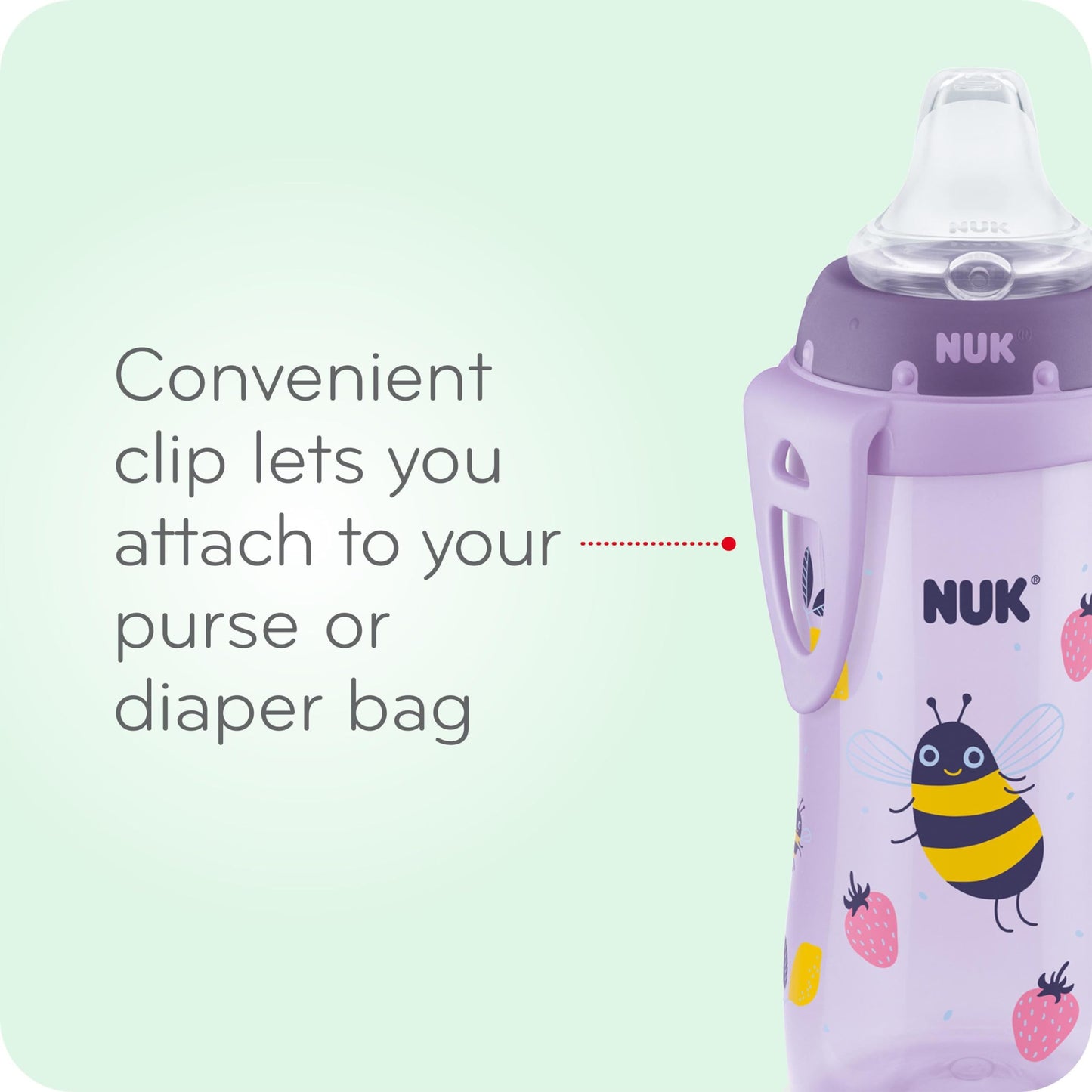 NUK Active Sippy Cup, 10 oz, 2-Pack – Spill-Proof, BPA-Free, Blue, for Babies 8+ Months