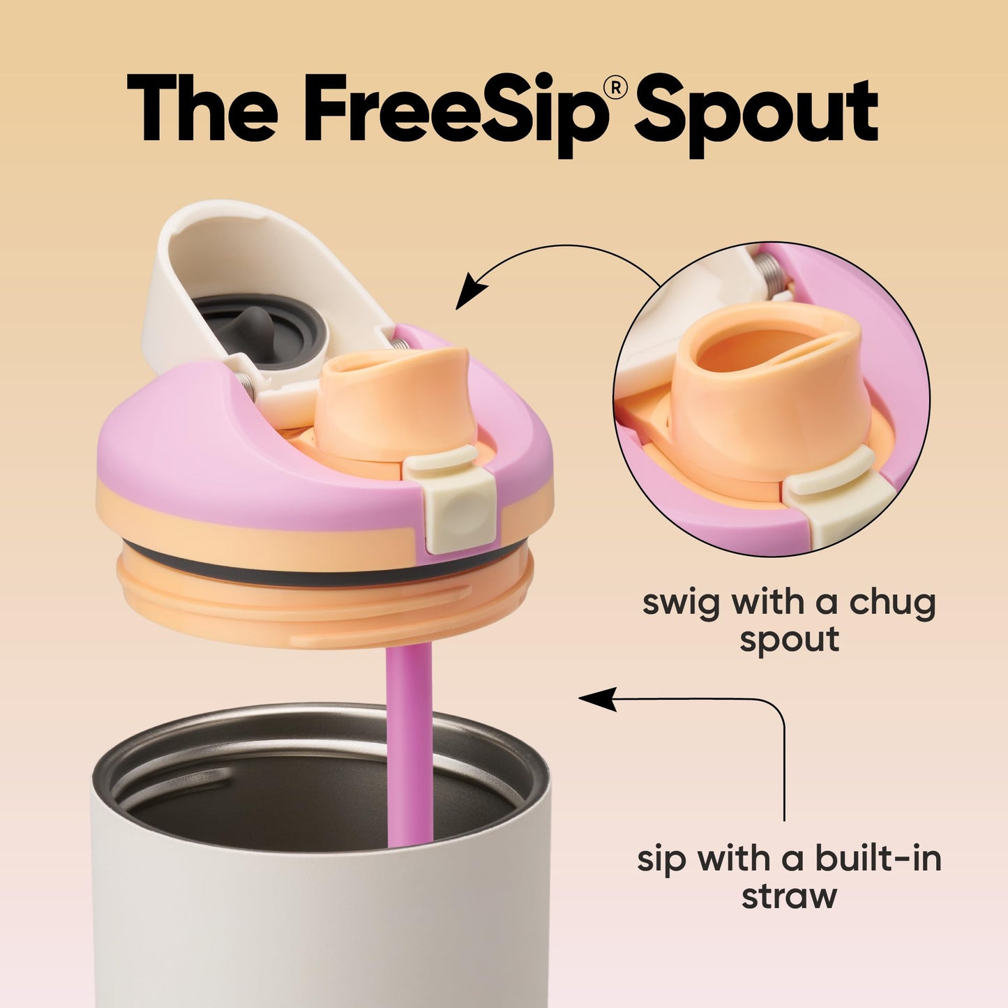 40 oz Owala FreeSip Tumbler Insulated Stainless Steel Water Bottle with Built-In Straw and Side Handle, BPA-Free, Leak-Proof, Sparkling Sherbet, Travel, Work, School, Sports