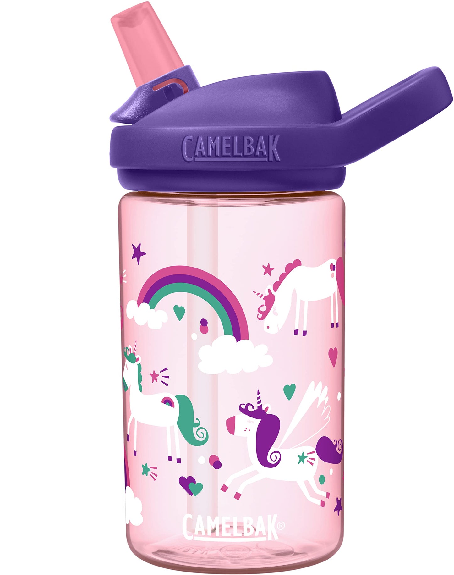 Kids Water Bottle with Bite Valve Straw, Tritan Renew, Spill-Proof Eddy+ Design