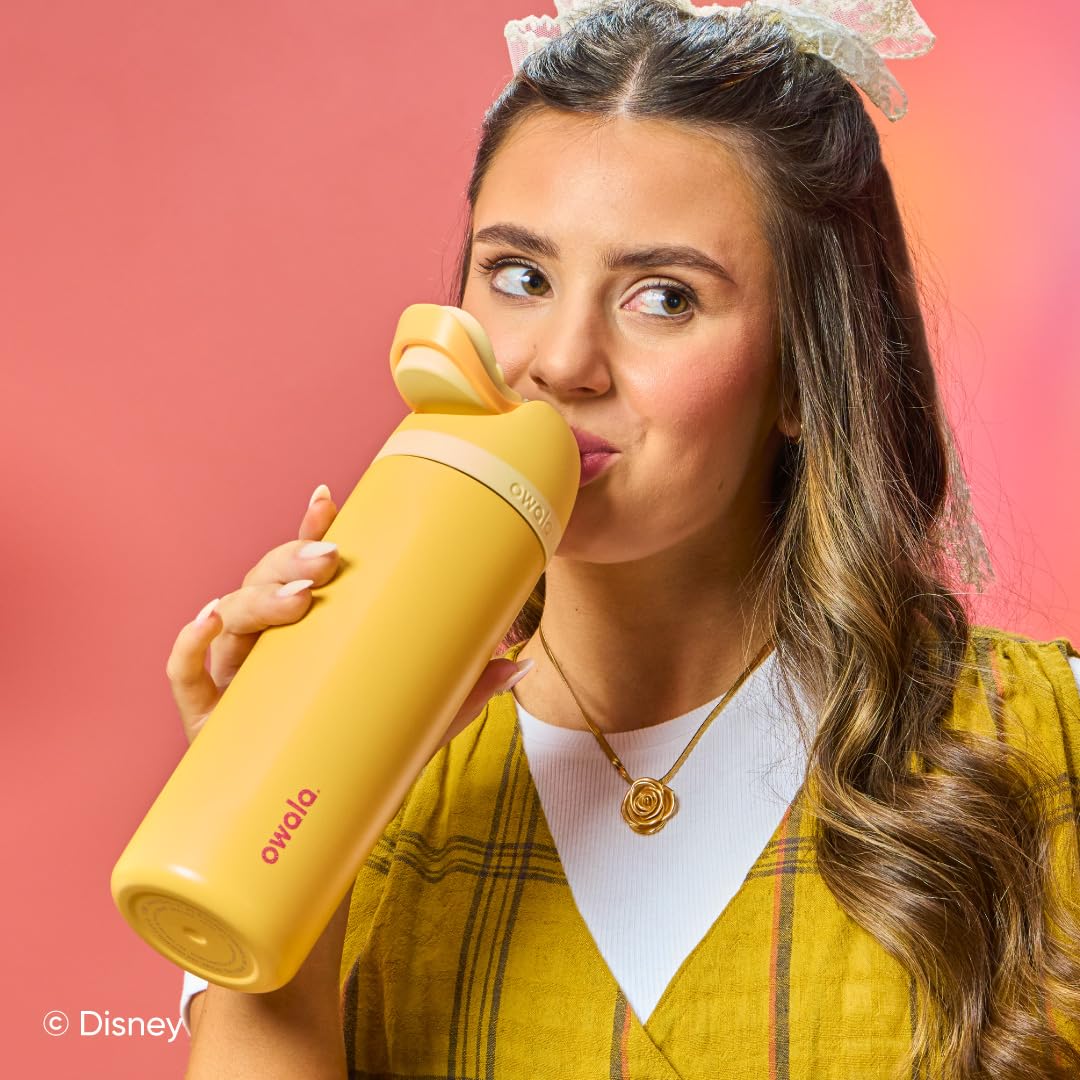 24 oz Owala Disney Princess FreeSip Insulated Stainless Steel Water Bottle with Straw, BPA-Free Sports Bottle, Tiana, Sports and Travel