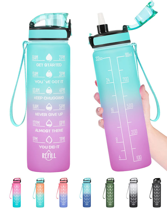 24 oz Contigo AUTOSEAL Cortland Water Bottle, BPA-Free Plastic, Spill-Proof Lid with Carry Handle, Dishwasher Safe, Spirulina
