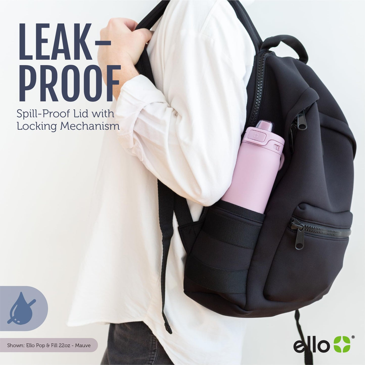 24 oz Insulated Stainless Steel Water Bottle for Sports, 2-in-1 Push-Button Spout & Quick-Flip Straw, Leak-Proof, Car Cupholder Friendly, Cotton Candy, Gym, School, Travel, Camping