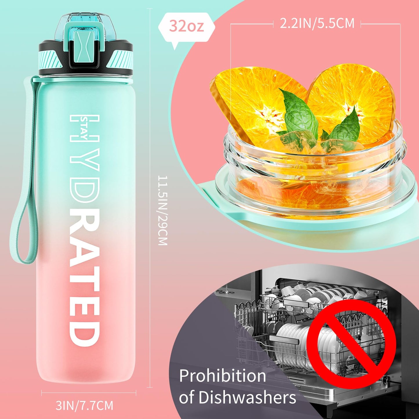 24 oz CamelBak Podium Bike Water Bottle, Easy Squeeze, Fits Most Bike Cages, Crystal Blue